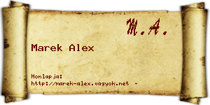 Marek Alex névjegykártya