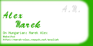 alex marek business card